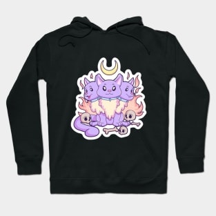 Kawaii Pastel Goth Cute Creepy 3 Headed Dog Hoodie